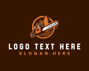 Industrial - Chainsaw Logging Forestry logo design