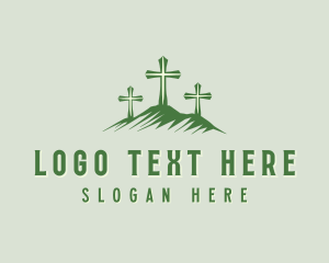 Three Crosses - Sacred Cross Mountain logo design