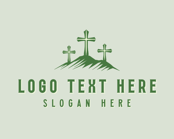 Three Crosses - Sacred Cross Mountain logo design