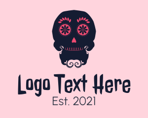 Taqueria - Floral Mexican Skull logo design