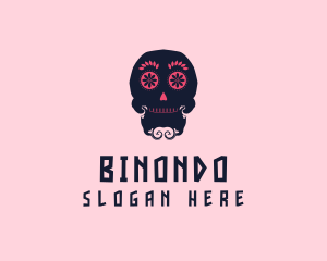 Floral Mexican Skull Logo