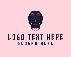 Floral Mexican Skull Logo