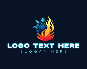 Cooling - Fire Ice Heating logo design