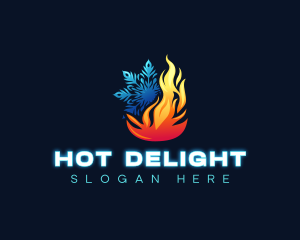 Fire Ice Heating logo design