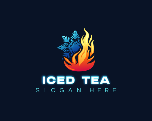 Fire Ice Heating logo design