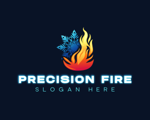 Fire Ice Heating logo design