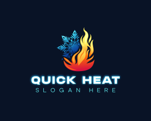 Fire Ice Heating logo design