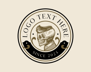 Skeleton - Skeleton Skull  Hair logo design