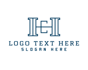 Letter Hc - Traditional Academic Pillars logo design