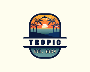 Tropical Beach Travel logo design