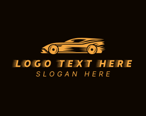 Drag Racing - Fast Orange Race Car logo design