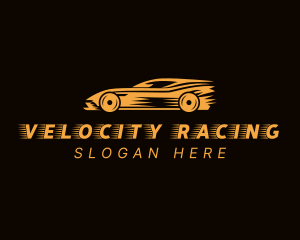 Fast Orange Race Car logo design