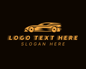 Car Dealership - Fast Orange Race Car logo design