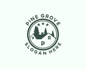 Pine Tree House Roof logo design