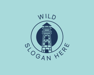 Ocean - Watchtower Lighthouse Beacon logo design