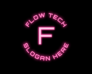 Cyber Neon Tech App logo design