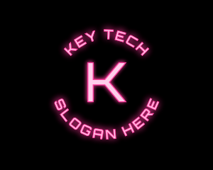 Cyber Neon Tech App logo design