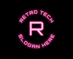 Cyber Neon Tech App logo design