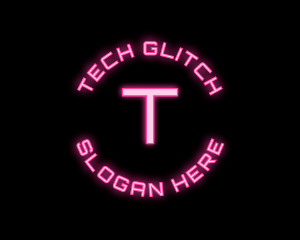 Cyber Neon Tech App logo design