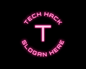 Cyber Neon Tech App logo design