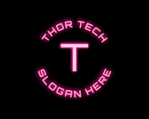 Cyber Neon Tech App logo design