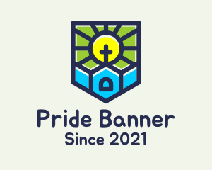 Stained Glass Banner logo design