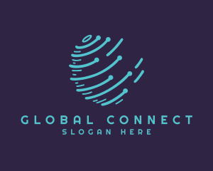 Modern Corporate Circuit Globe logo design