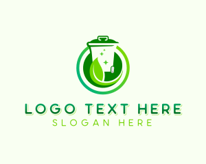 Recycling Bin - Garbage Eco Sanitation logo design