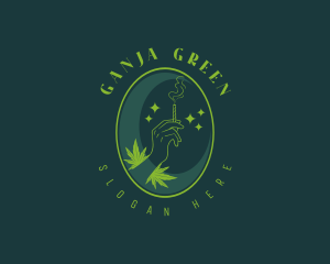 Ganja - Smoker Cannabis Weed logo design