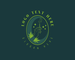 Ganja - Smoker Cannabis Weed logo design