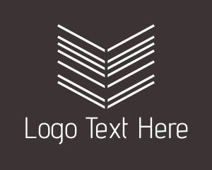 White - Arrow Line Book logo design