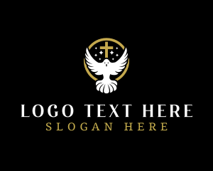 Sacrament - Spirit Dove Cross logo design