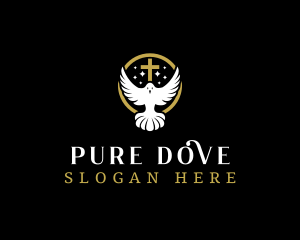 Dove - Spirit Dove Cross logo design