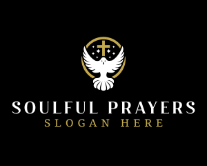 Pray - Spirit Dove Cross logo design