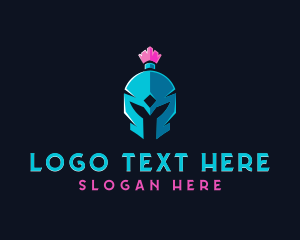 Video Game - Knight Warrior Helmet logo design