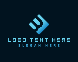 Online - Software Technology Application Letter B logo design