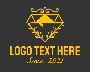 Precious Stone - Golden Diamond Vine logo design