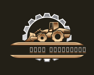 Bulldozer Digging Machinery Logo