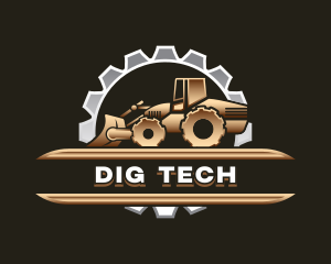 Bulldozer Digging Machinery logo design