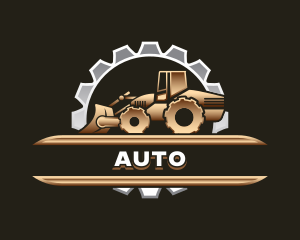 Miner - Bulldozer Digging Machinery logo design