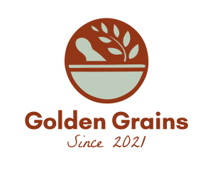 Grains - Spice Mortar and Pestle logo design