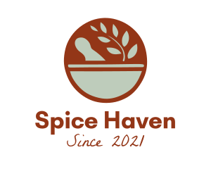 Spice Mortar and Pestle logo design
