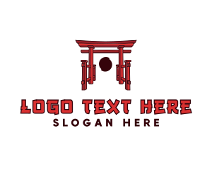 Accommodaton - Japanese Torii Arch logo design