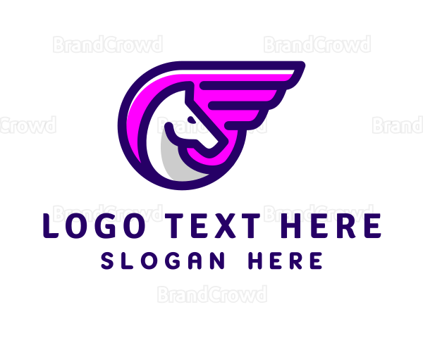 Horse Wing Racing Logo