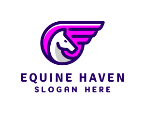 Horse Wing Racing logo design