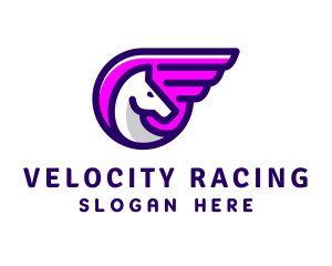 Horse Wing Racing logo design