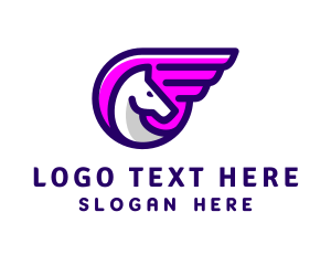 Horse Stable - Horse Wing Racing logo design