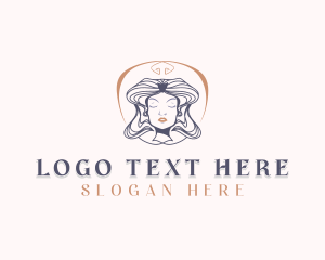 Cloche Hat - Woman Beauty Hairstyling logo design