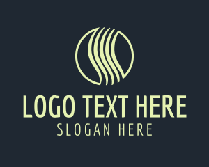 Slanted - Vertical Waves Circle logo design