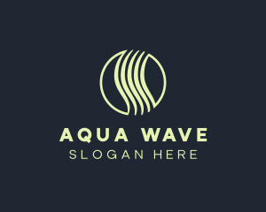 Vertical Waves Circle logo design